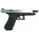 Страйкбольный пистолет WE Glock-34 Gen.4 Silver, сменные накладки WE-G008B-SV